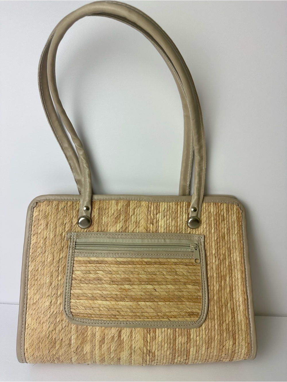 Woven Straw Shoulder Bag Boho Beach Tote Purse Summer Raffia Wicker Resort
